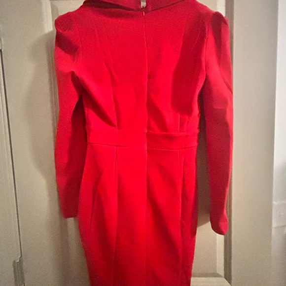 Chic Red Long Sleeve Women's Dress - Picture 5 of 5